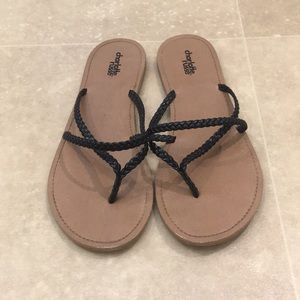 Black Braided Strap Sandals